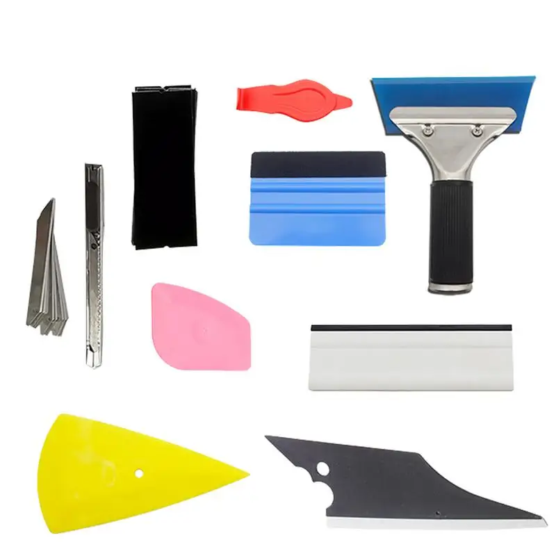 Car Tint Windows Kit Squeegee Applicator Tool Scraper Tool With Soft Felt Cloth For Car Vinyl Wrap & Window Tint