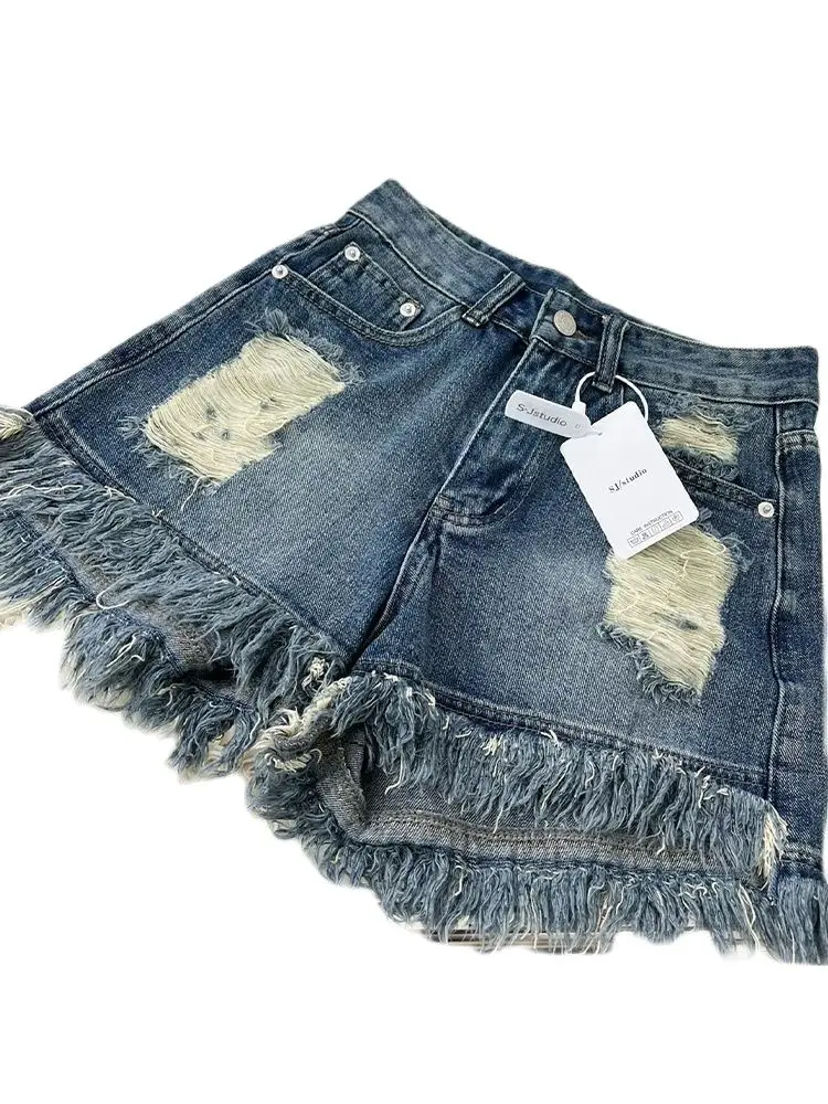 

Ripped High-Waisted Women'S Denim Shorts Loose Thin And Worn Sexy Short Jeans Feminino 2022 Summer Fashion Korean Women Clothing