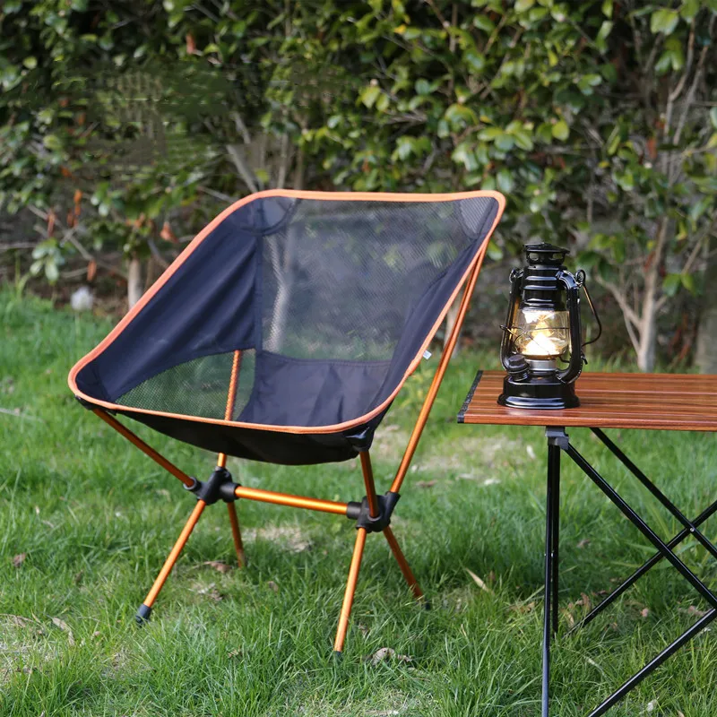 

AOLIVIYA SH New Cross-border outdoor moon chair camping camping folding chair portable leisure back chair ultra-light aluminum