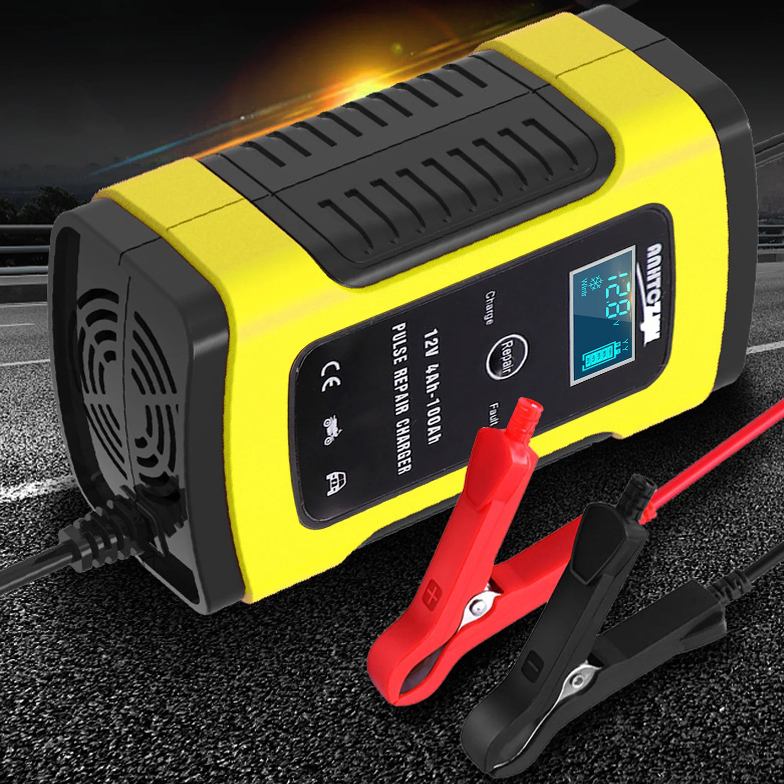 

Зарядное устройство для аккумулятора автомобиля, автоматическое зарядное устройство с ЖК-дисплеем для сухозаряженных и свинцово-кислотны...