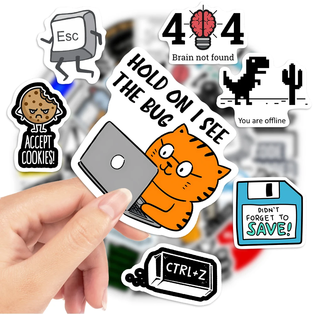 Забавные наклейки для программирования Java JS Php Docker Html Cloud Hacker Development декоративная
