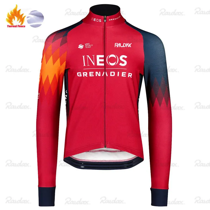 

Winter Cycling Jackets 2023 INEOS Team Long Sleeves Fleece Cycling Clothing MTB Cycling Bib Pants Set Warm Road Bike Sportswear