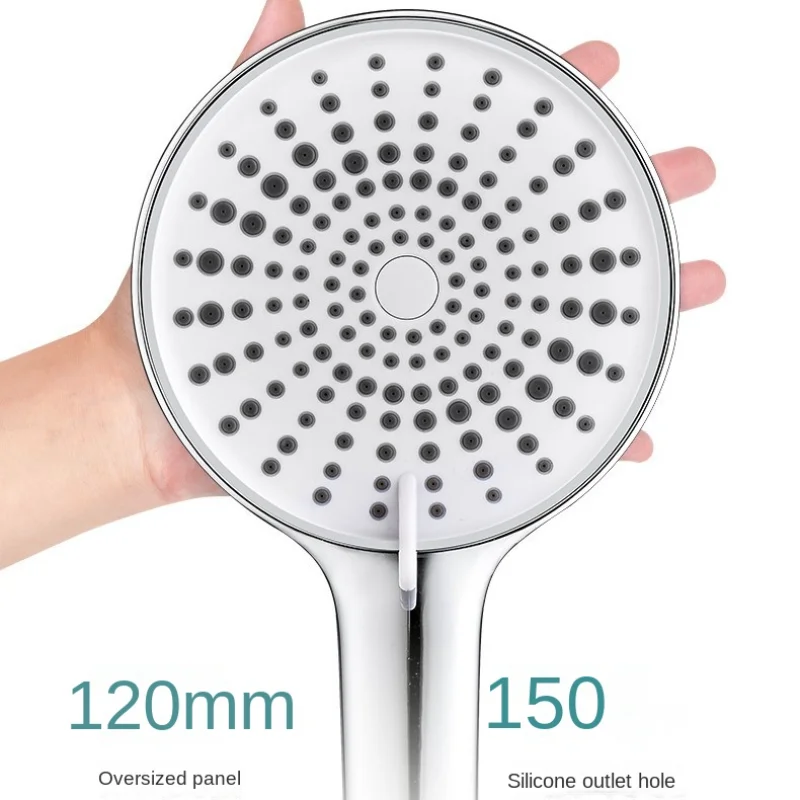

3 Modes 12CM Large Panel Shower Head ABS RoundPressurized Handheld Rainfall Shower Water Saving Shower Head Bathroom Accessories