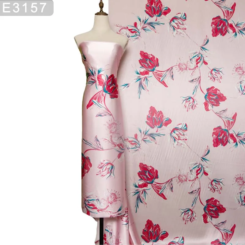 HYSK Шелковая Атласная Ткань Шармез С Цифровым Принтом На Заказ 100% Шелковый Шелк