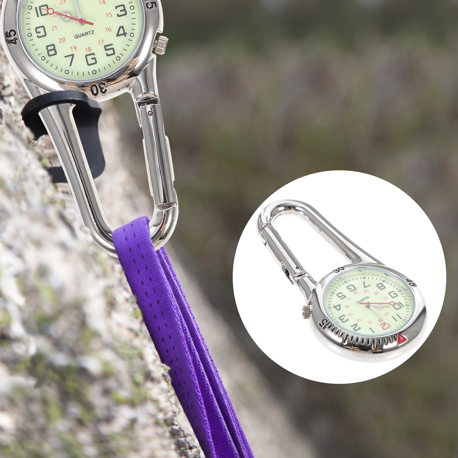 Кварцевые часы с клипсой ночник сплав рюкзак унисекс пряжка ремень брелок черный