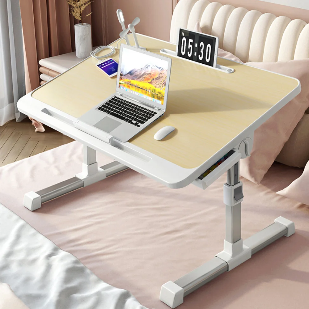 

Foldable Elevating Computer Table Home Study Desk Injection Molding Edge Sealing Free Adjustment Easy Storage
