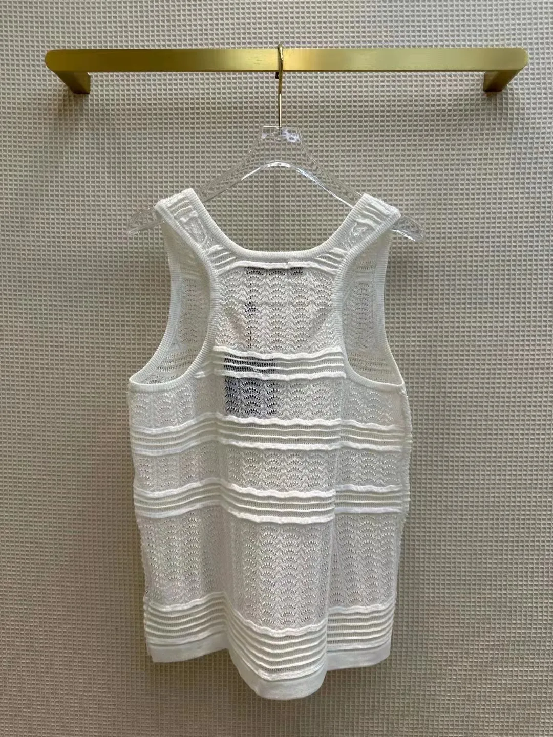 

Новинка 2023, модный вязаный жилет в полоску высокого качества с цепочкой