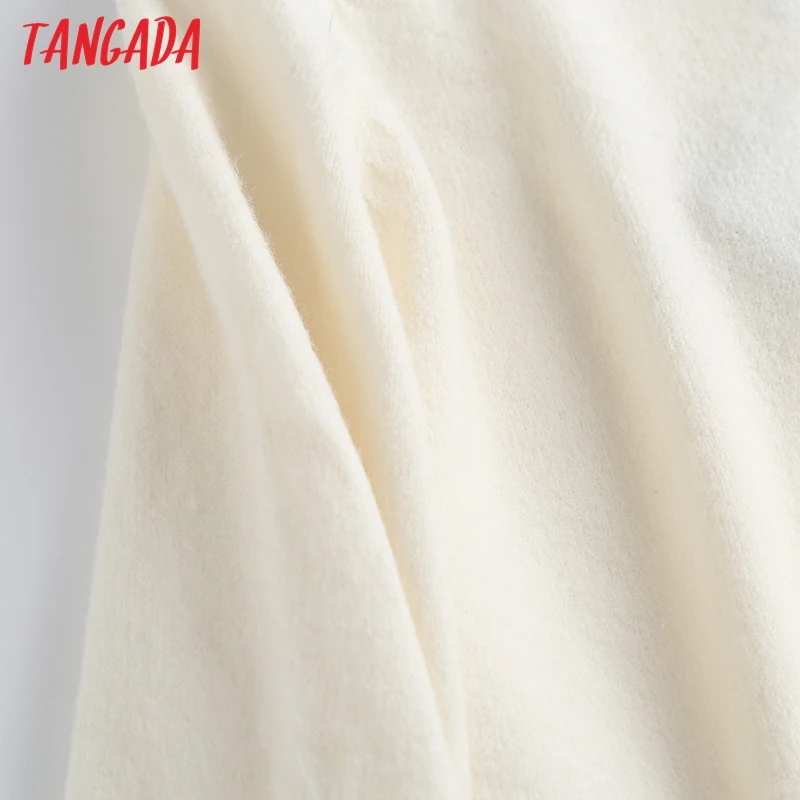 Джемпер женский вязаный бежевый оверсайз с круглым вырезом 6D24 2021 | Женская одежда