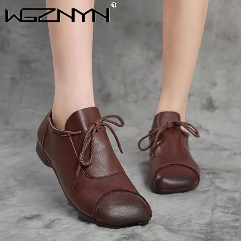 

Designer Retro Flat Shoes Women's Genuine PU Leather Loafers Woman Flats Ballerina Shoes Ladies Comfy Driving Loafers Moccasins