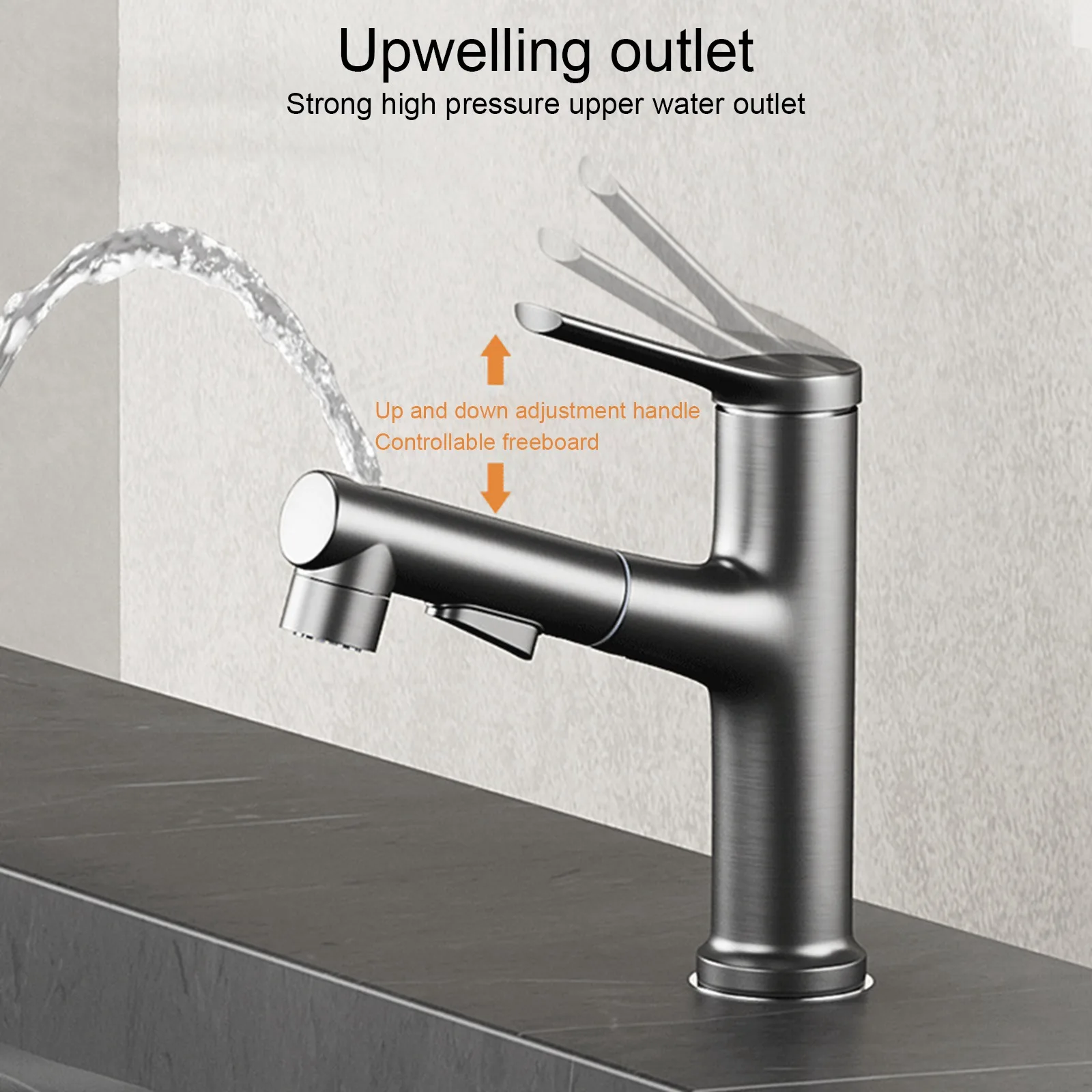 

Kitchen Faucet Multifunctional Hot and Cold Mixing Faucet Bathroom Mouthwash Washbasin Pull-out Universal Copper