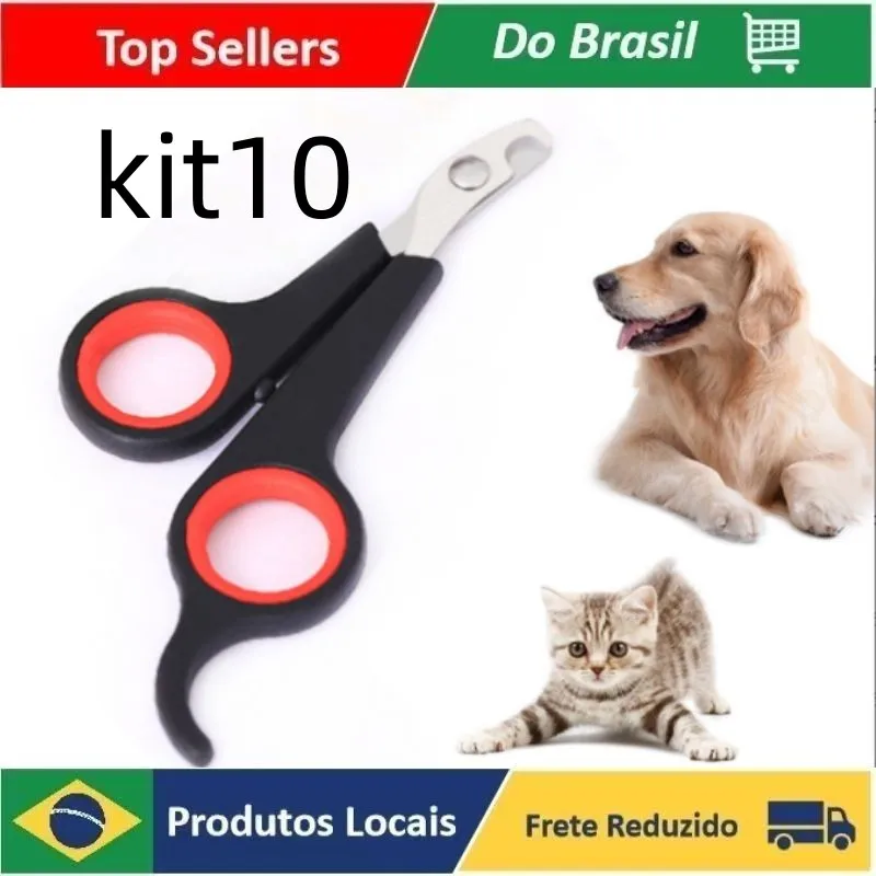 

Kit 10 Tesoura De Unhas Inox Para Cachorros Gatos Coelho Pets