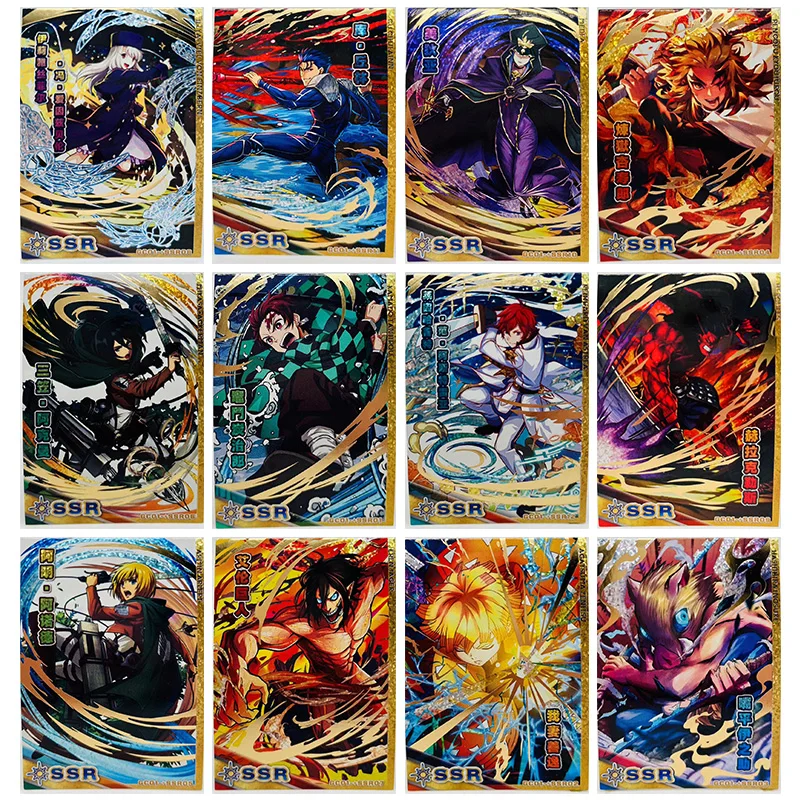 

Anime Goddess Story Kawaii SSR Flash Card Rem Mikasa Ackerman Black Magician Girl Toys for Boys Collection Cards Birthday Gift