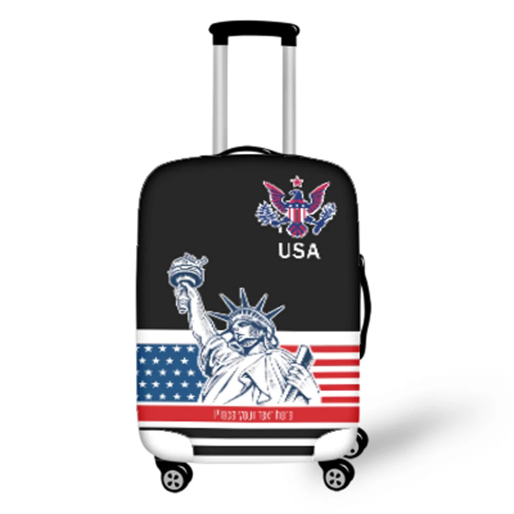 

2023 Polyester Carry-Ons Travel Accessories Luggage Elastic For Suitcase Cover Protector Custom Statue Of Liberty Style Print