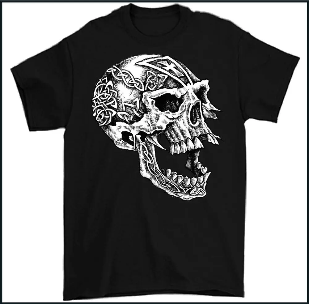 

Viking Skull Medieval Celtic Warrior Valhalla Biker Gym Men T-Shirt Short Sleeve Casual Cotton O-Neck T Shirts