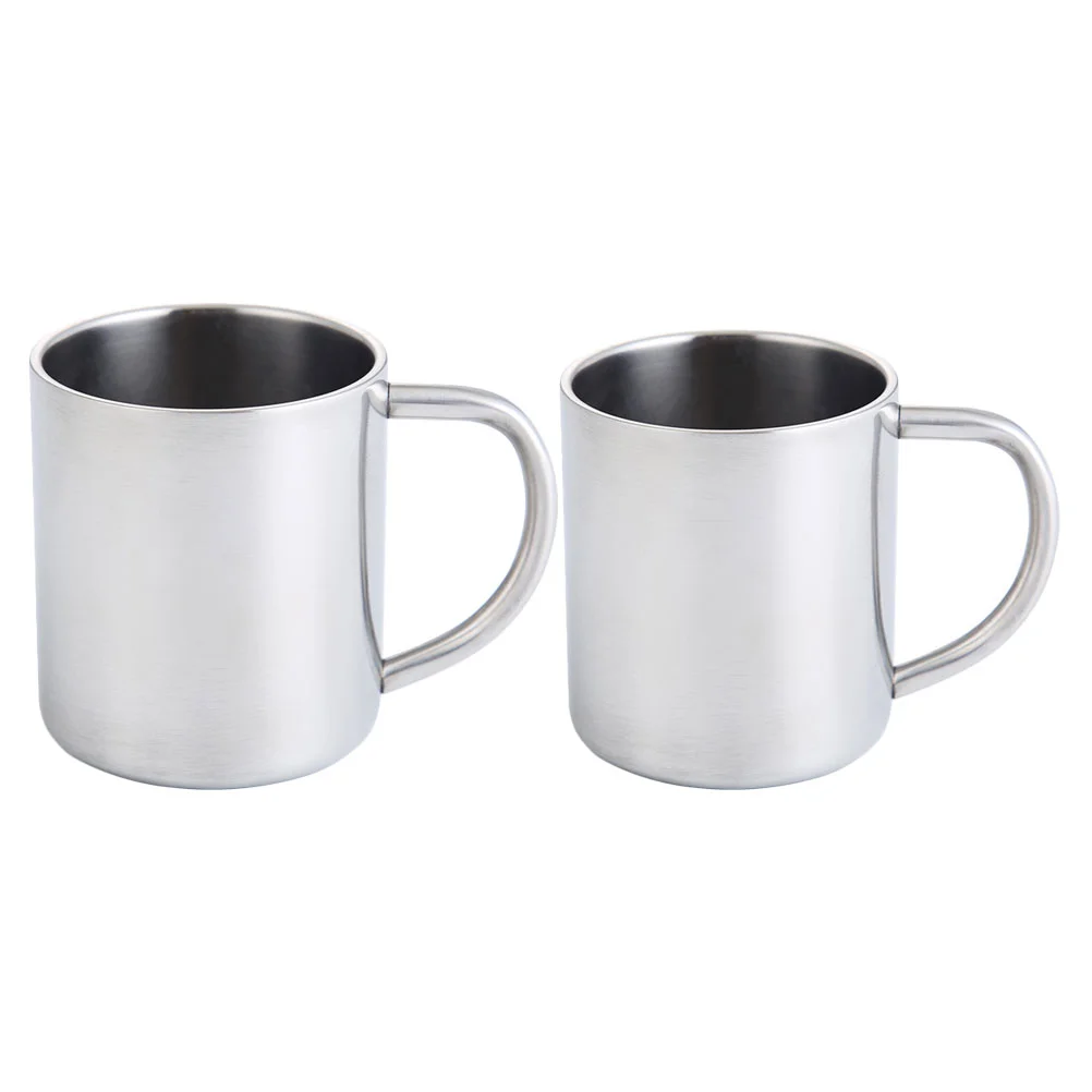 

2pcs Stainless Steel Beverage Storage Cup Durable Cup Practical Water Mugs