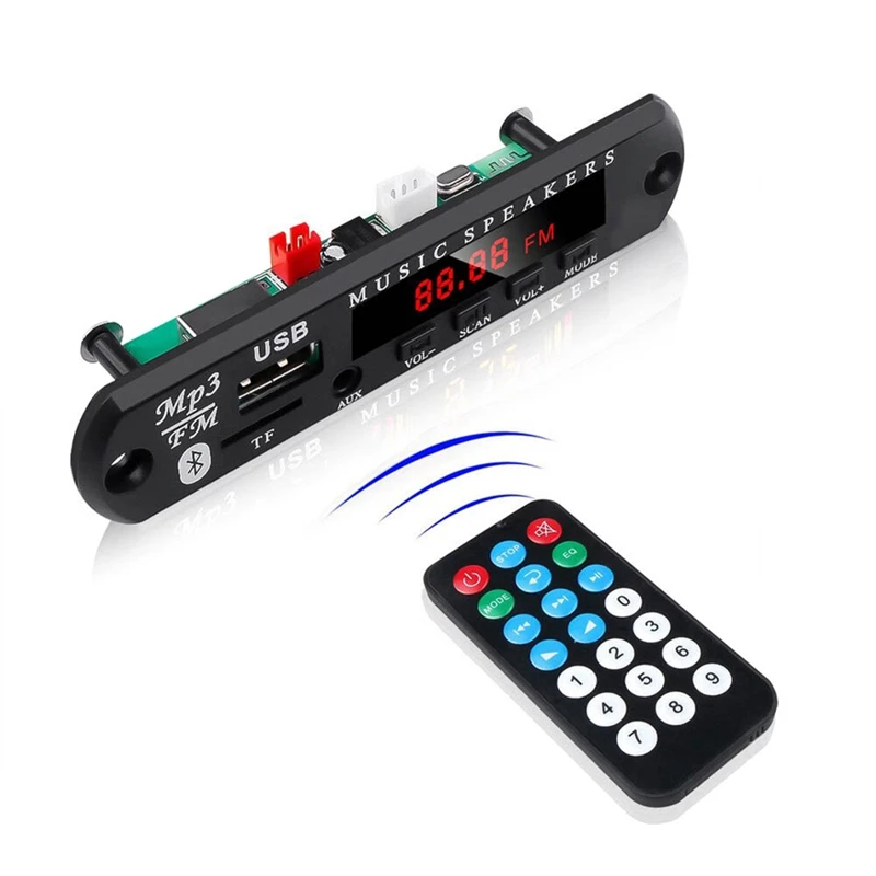 

Wireless Bluetooth 5.0 Decoder Board 5.0 DC 12V MP3 WMA Audio Module USB TF Radio with Remote Control