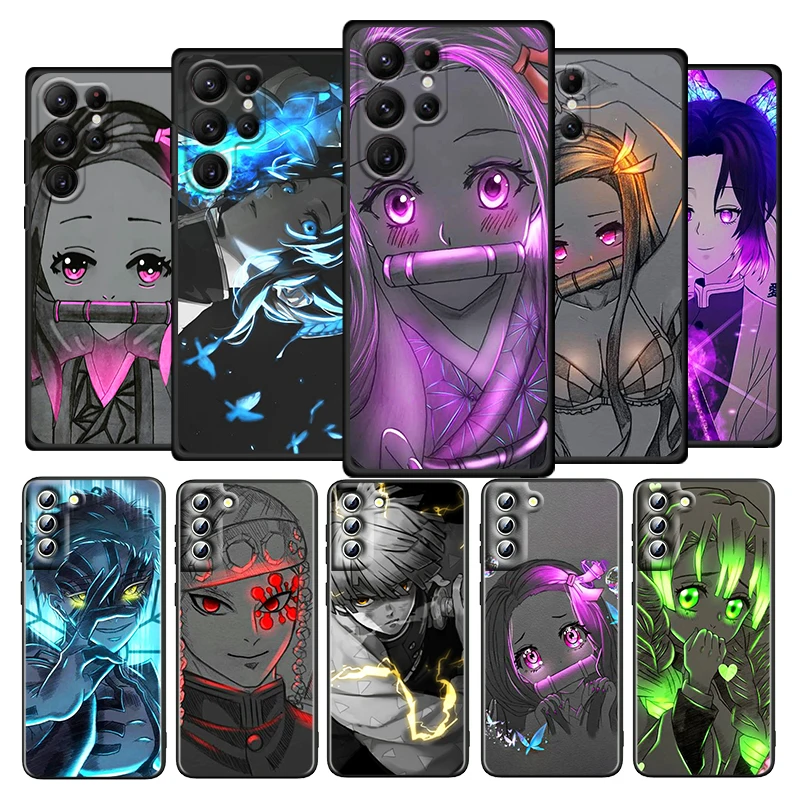 

Demon Slayer Anime For Samsung Galaxy S22 S21 S20 Ultra Plus Pro S10 S9 S8 S7 4G 5G silicone Soft Black Phone Case