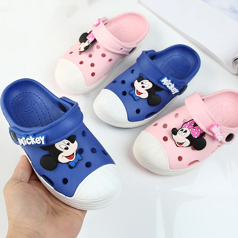 Disney Children's Sandals Hole Shoes Bathroom Slippers Mickey Mouse Baby Boys And Girls Garden Shoes