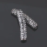 5pcslot full hematite rhinestone crystal strip type curving connector jewelry accessories findings for diy
