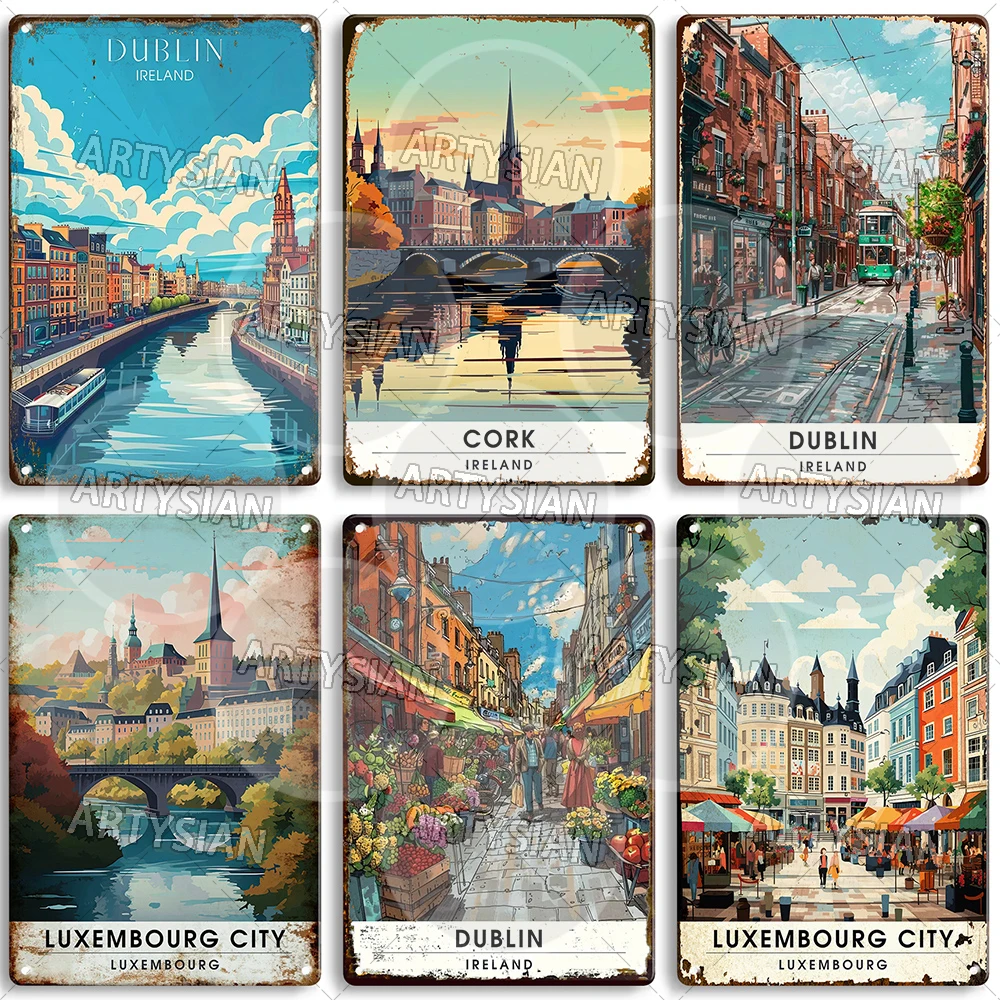 Металлический знак Подорожный городской пейзаж Эдинбург Шотландии Крите Микано