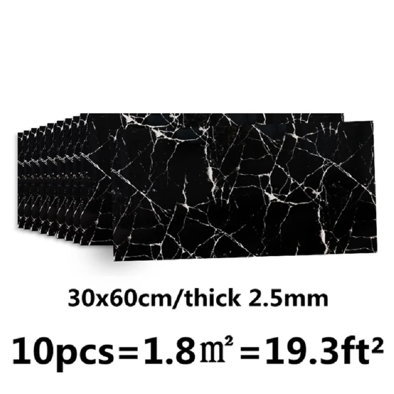 

10Pcs PVC Self Adhesive Marble Tile Wall Sticker Waterproof Wallpaper Living Room Bedroom Bathroom Floor Home Decoration 2023