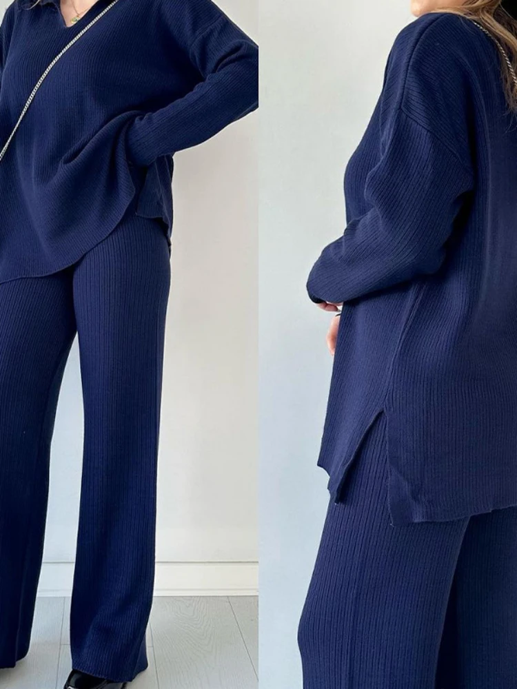 Комплект из двух предметов свободный крой трикотажный однотонный топ с