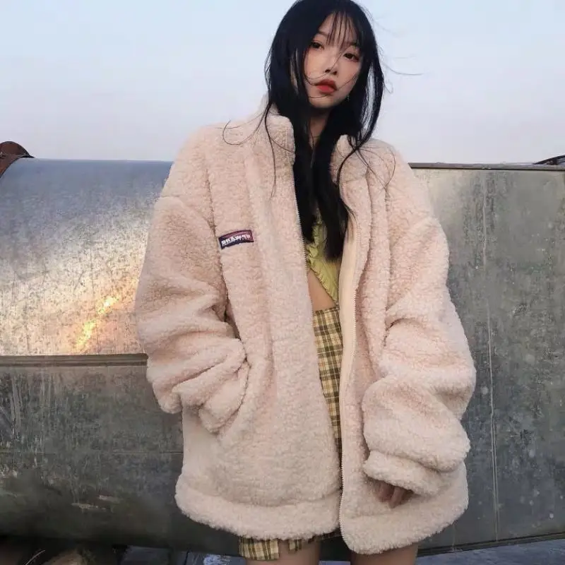 

MINGLIUSILI Apricot Color Hoodie for Women Loose All-match Cardigan Top Korean Fashion Casual Elegant Style New Oversized Hoodie