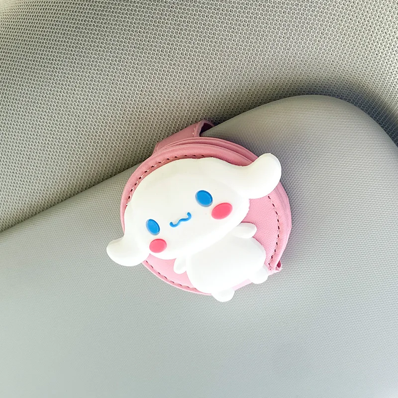 Кавайный держатель для очков Cinnamorol Anime Sanrio для автомобиля, хранение очков, крепление для солнцезащитных очков.
