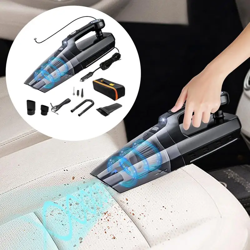 Автомобильный пылесос высокой мощности всасывание 4 в 1 портативный