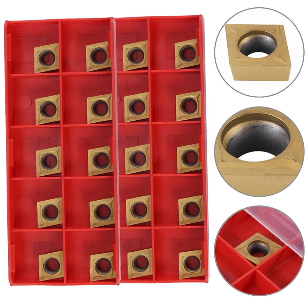 

20PCS Carbide Insert CCMT09T304 CCMT32.51 US735 Metal External Turning Tool Processing Turning Insert Lathe High Grip Strength