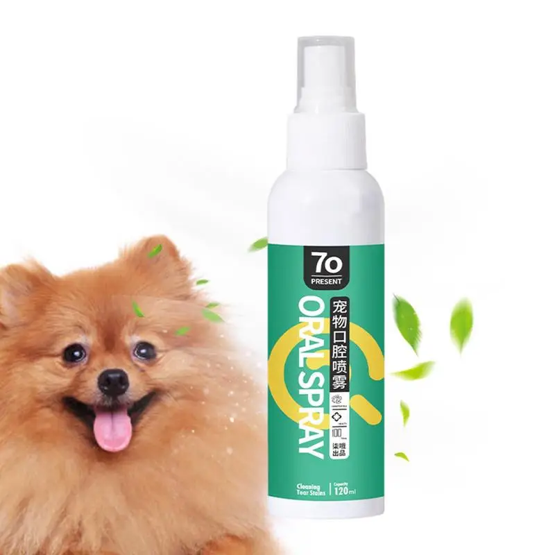 

Dog Mouth Spray Breath Freshener & Tartars Remover For Teeth 120ml Breath Freshener No Brushing Oral Care Spray Teeth Cleaning