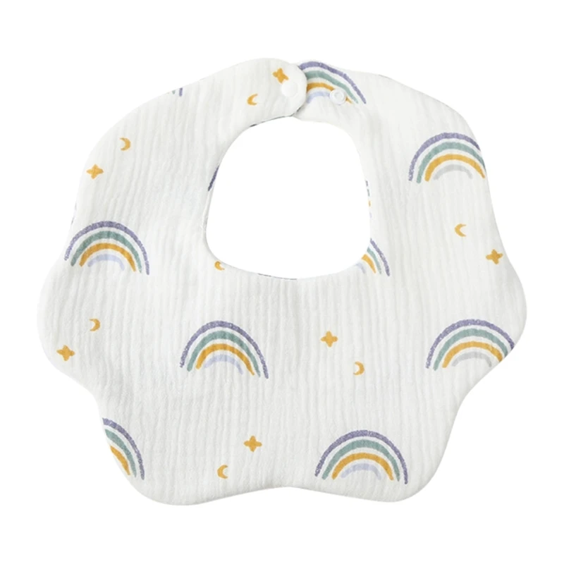 

Baby Bandana Drool Bibs Baby 360 Rotate Baby Petal Gauze Bibs-Burp Cloths Feeding Absorbent for Drooling & Teething