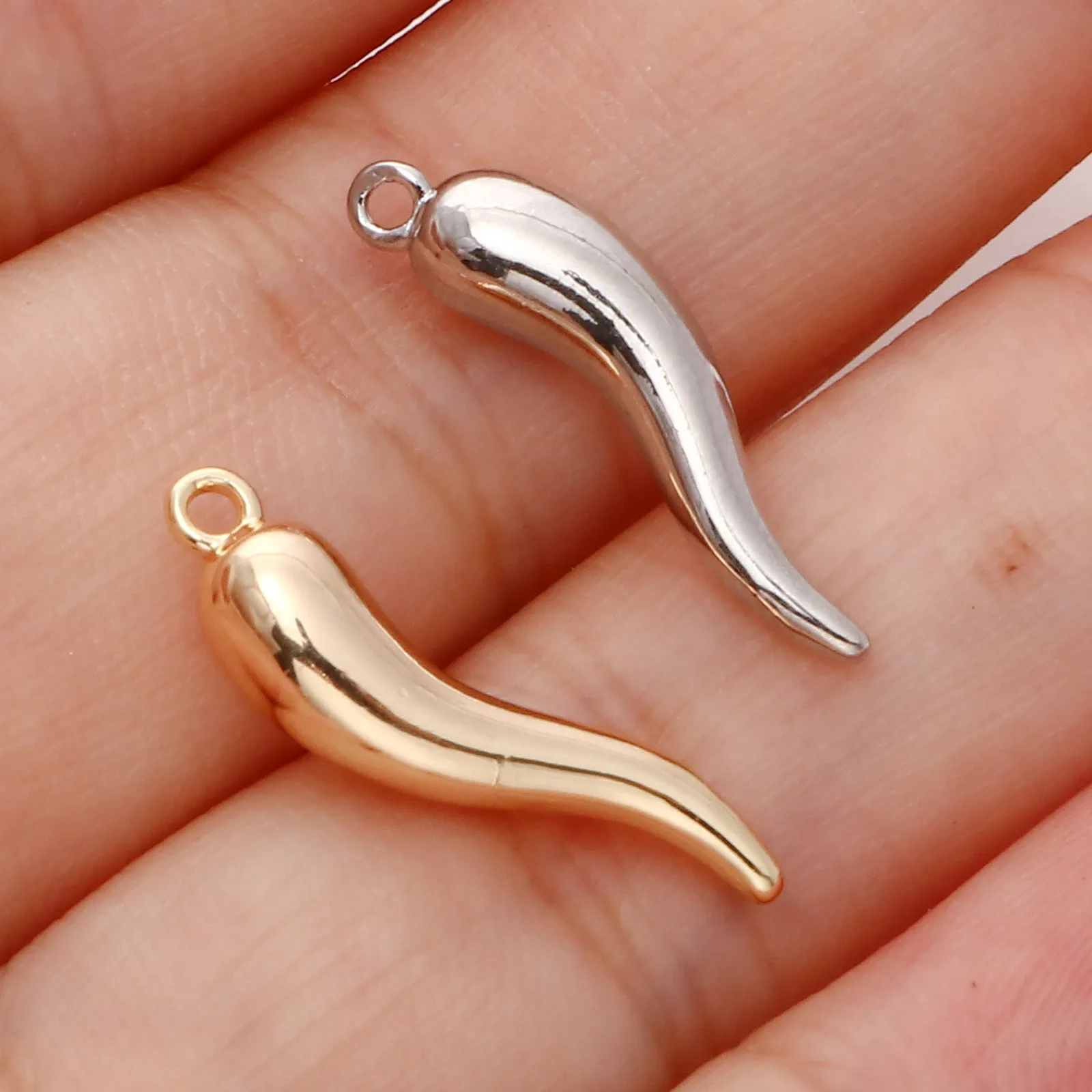 5 шт. медные Подвески Чили 3D в форме перца чили Бронзовый Золотой цвет подвески из