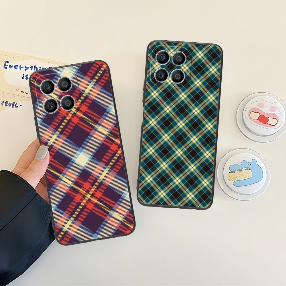 Чехол для мобильного телефона с решетчатой текстурой Huawei Honor 90 80 70 60 50 30 20 10 9 8 7 Pro S