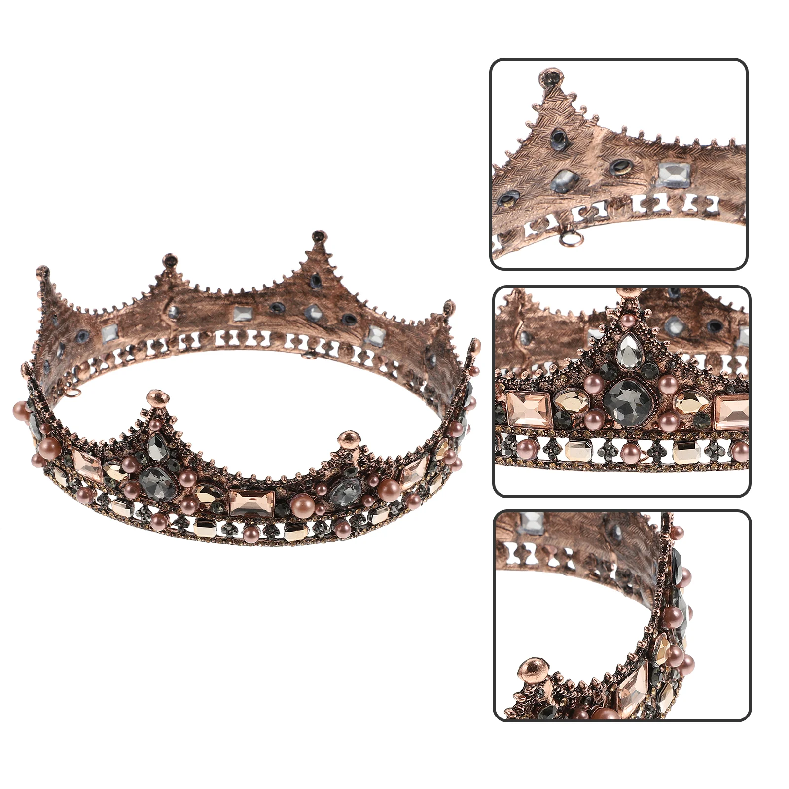 

1Pc Bride Headdress Baroque Crown Decor Wedding Crown Vintage Style Crown Delicate Crown for Wedding