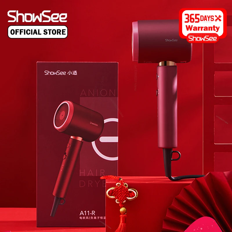 

Xiaomi ShowSee Анион Фен отрицательных ионов Уход за волосами 1800 Вт сильный ветер профессиональные быстросохнущая портативный дома фен низкий ур...