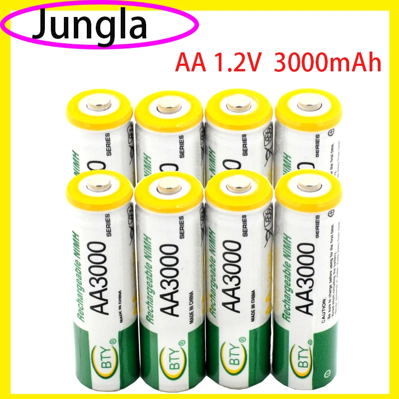 

100% New 3000mAh AA NI-MH 1.2v Rechargeable Battery Recharge Pre-Charged Ni-MH Rechargeable Battery for Toys Camera Microphone