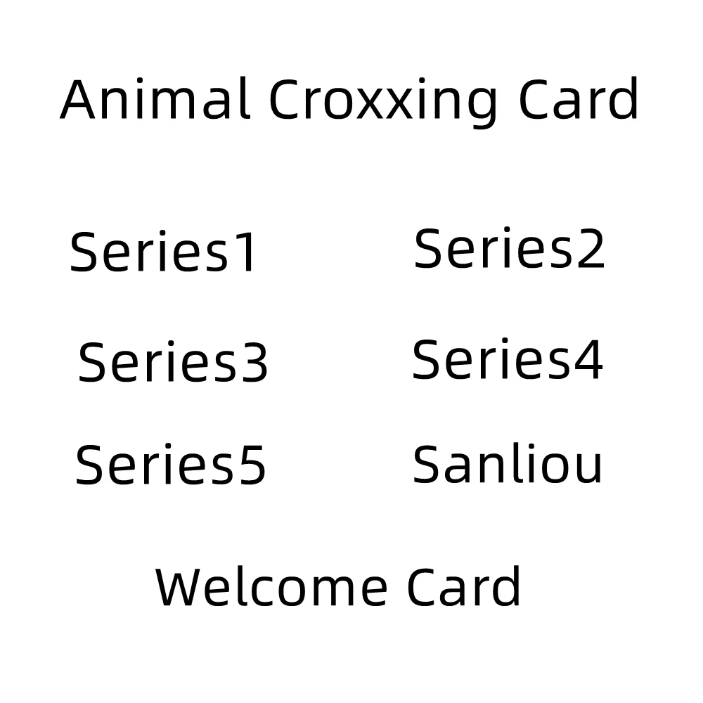 

High Quality ACNH SERIES 1 2 3 4 5 or Welcome50pcs Animal Croxxings Card NFC Cards for NS Switch MiNi or Big for NS Switch Wii U
