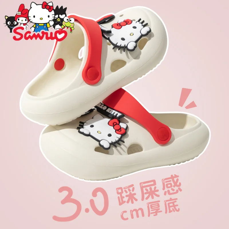 

Sanrio Kuromi Hello Kitty Melody Cinnamoroll PochaccoEVA Summer Children's Hole Shoes Wearing Home Boys Girls Sandals Non-slip