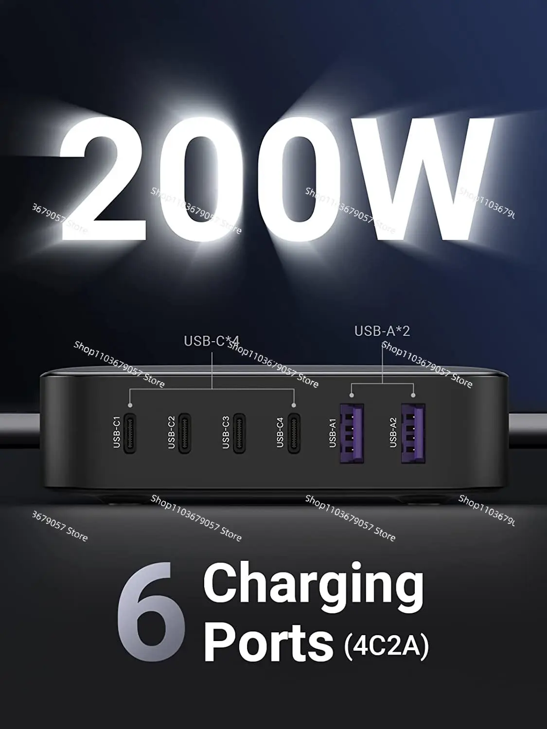 Ugreen Зарядные устройства адаптеры 100 Вт 200 USB C настольное зарядное устройство Nexode 6