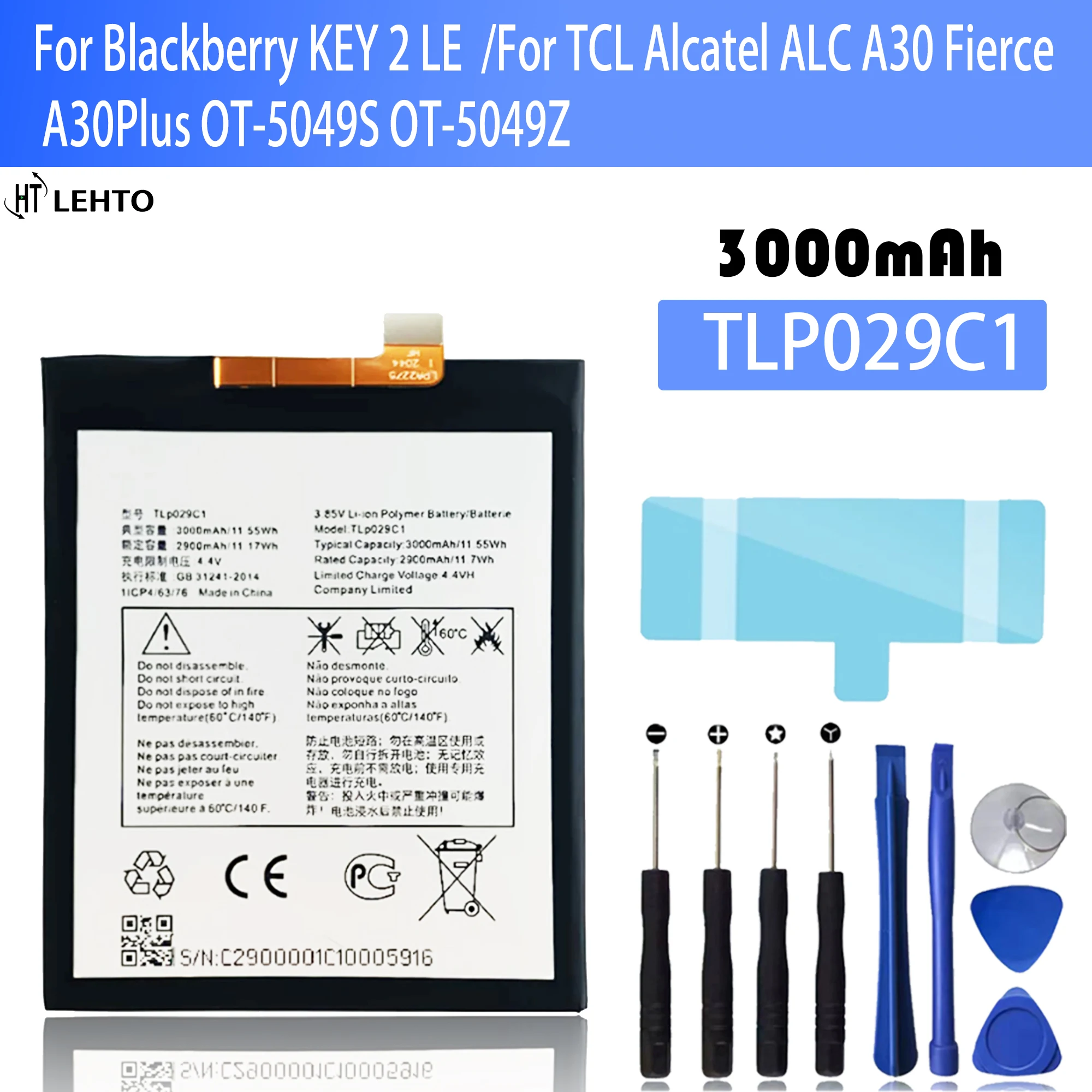 TLP029C1 TLP029C7 Аккумулятор для TCL Alcatel ALC A30 Fierce A30Plus OT-5049S OT-5049Z для Blackberry Key2 LE Key 2LE оригинальный телефон