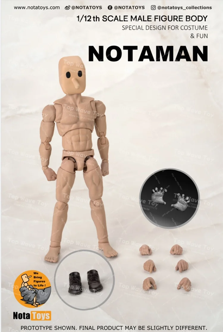 Фото Новый запас Notaman NT-01 NT-02 1/12 сильная мускулистая с квадратной головкой, длинный нос, шарнирное тело, 16,5 см, фигурка мужского солдата, игрушка №4