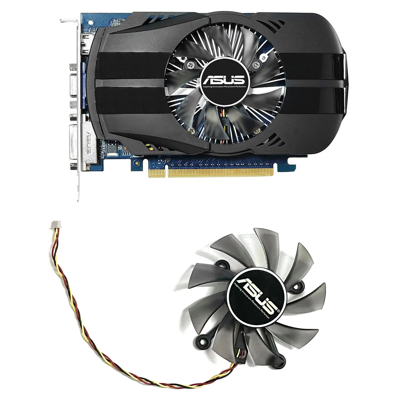 

New 3pin R128015BH DC12 0.32A GT780 GPU Cooler For ASUS GT 720 730 740 GT620 630 640 Graphics Card Cooling Ball Fan