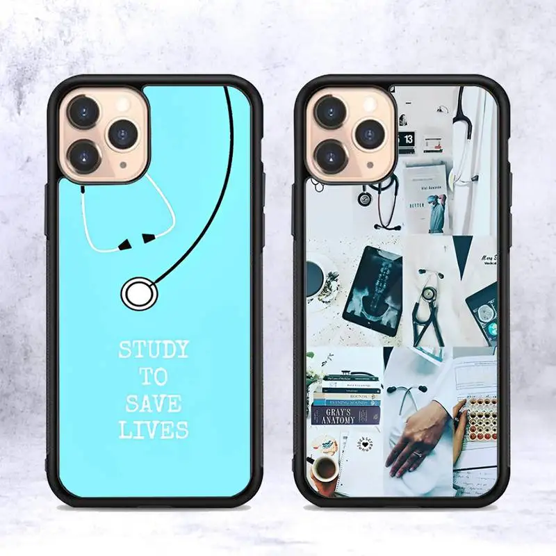 

RuiCaiCa Nurse Medical Medicine Health Heart Phone Case Silicone PC+TPU Case for iPhone 11 12 13 Pro Max 8 7 6 Plus X SE XR