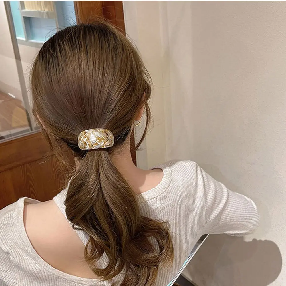 

Colorful French Lovely Geometry Cute Arc Small Korean Style Rubber Band Hair Tie Acetic Acid Hair Rope Female Hair Ring