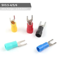 500pcslot sv type wire spring termina fork pvc insulate ferrules block spade cold press cable end crimp connector sv3 5 456