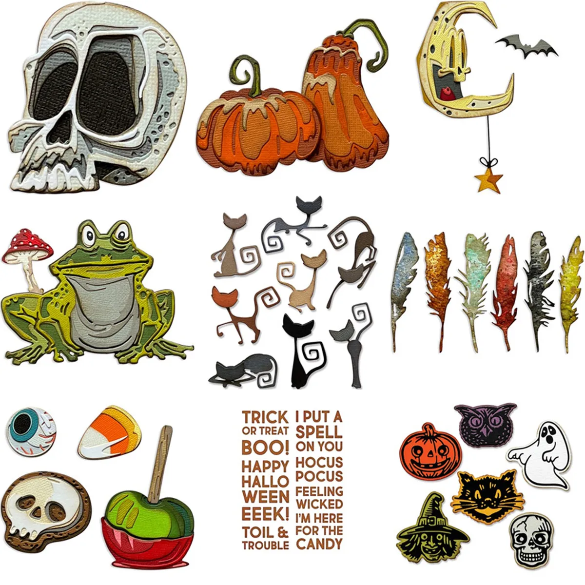 9PC Set Halloween Skeleton Metal Cutting Dies No Stamps For Scrapbooking Decoration Embossing Template Diy 2022 New Arrival