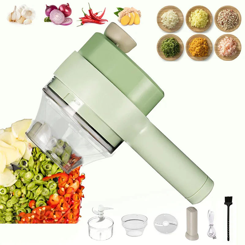 Handheld Electric Garlic Cutter Set Chili Vegetable Crusher USB Charging Ginger Masher Machine Multifunctional Kitchen Gadgets