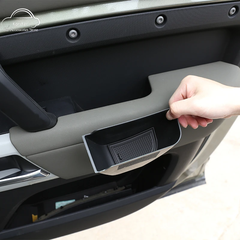 

For Land Rover Defender 110 2020-2022 ABS Black Car Door Storage Box Phone Tray Car Styling Interior Modification Accessories