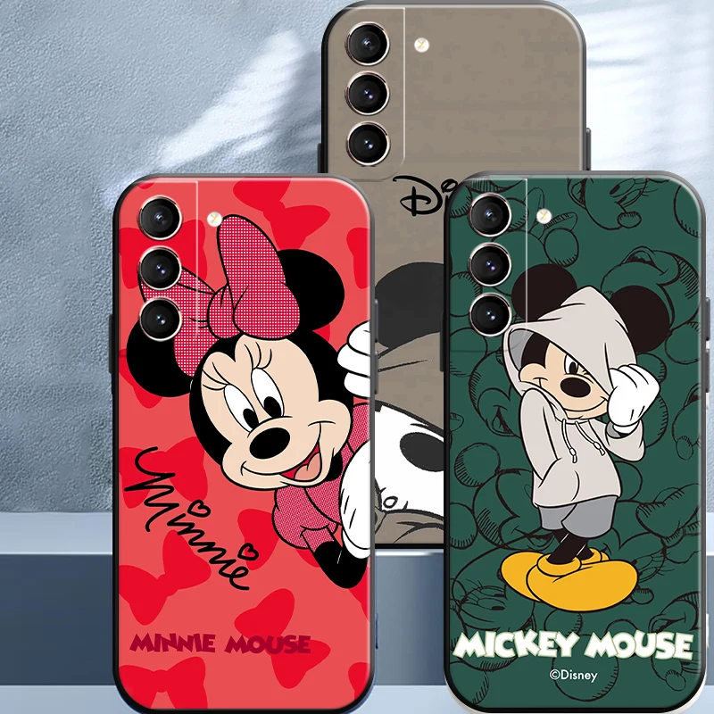 

Disney Cute Mickey Mouse For Samsung Galaxy S22 Ultra S21 S20 FE Plus Ultra 5G Phone Case Cover Carcasa TPU Black